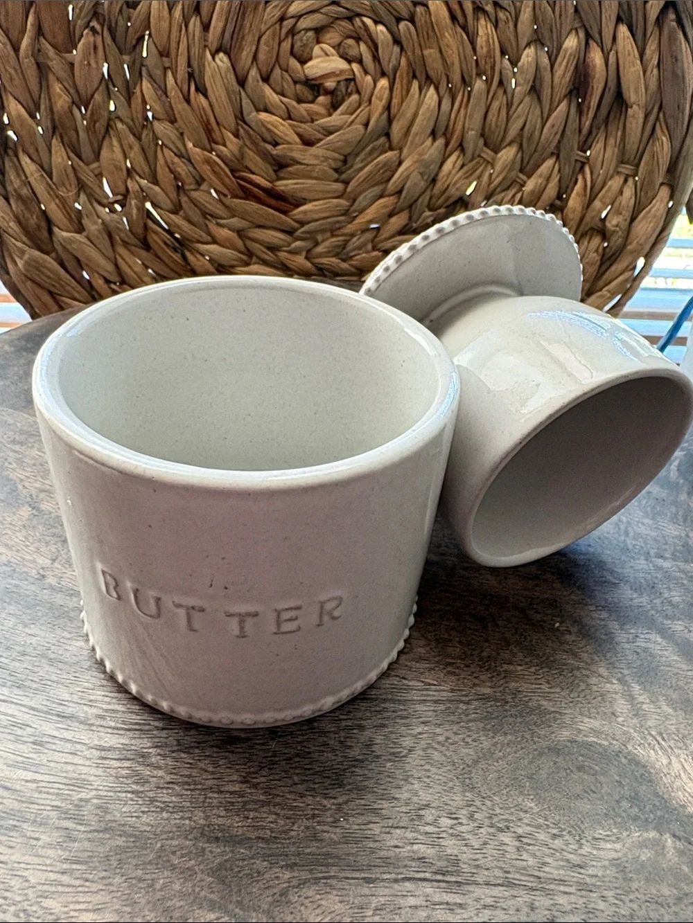 Hearth & Hand by magnolia stoneware Butter bell Crock  Keeper white like new